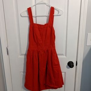 J Crew size S red linen summer dress